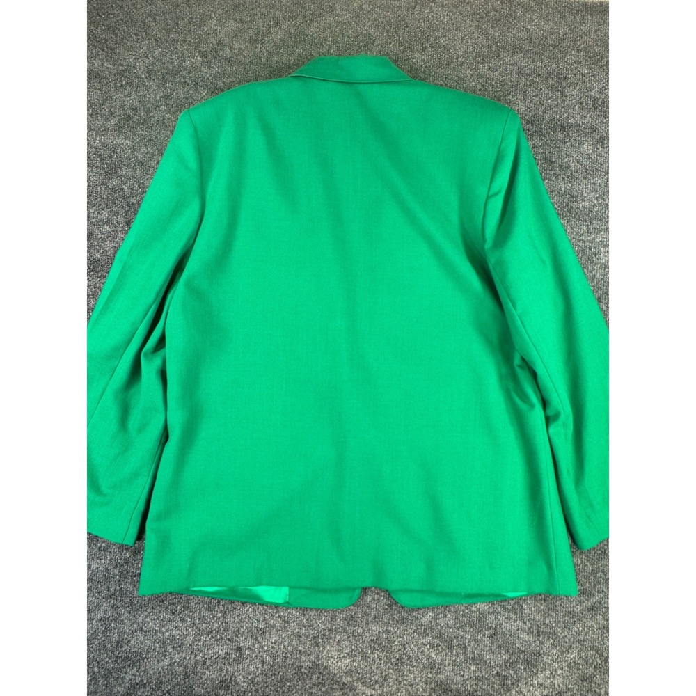 Vintage Alfred Dunner Green Blazer Women Size 14 Gold Button 80s 90s Jacket - Picture 5 of 9